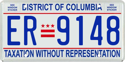 DC license plate ER9148