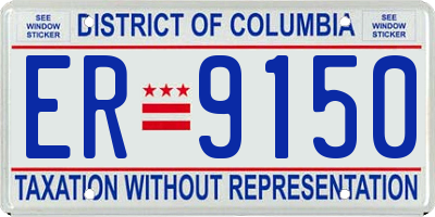 DC license plate ER9150