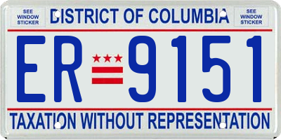 DC license plate ER9151