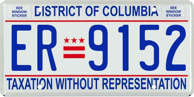 DC license plate ER9152