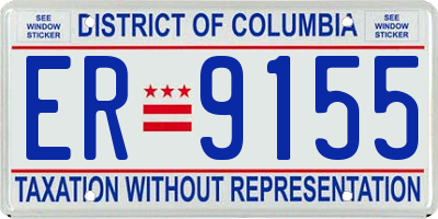 DC license plate ER9155
