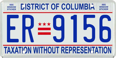 DC license plate ER9156