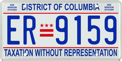 DC license plate ER9159