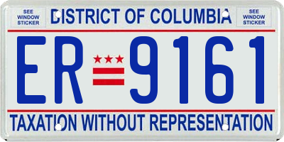 DC license plate ER9161