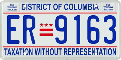 DC license plate ER9163