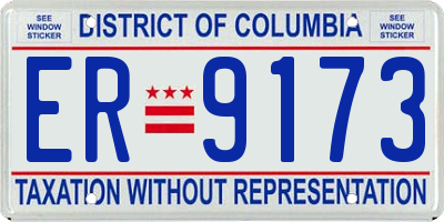 DC license plate ER9173