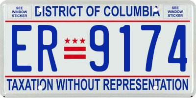 DC license plate ER9174