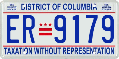 DC license plate ER9179