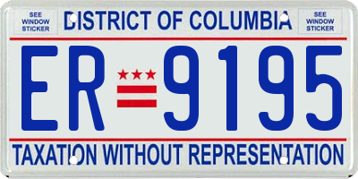 DC license plate ER9195