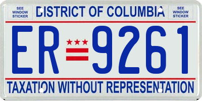 DC license plate ER9261