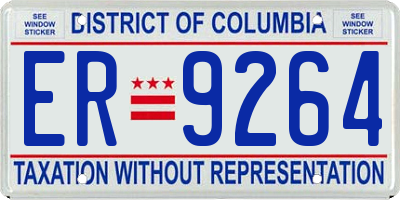 DC license plate ER9264