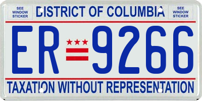 DC license plate ER9266