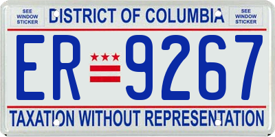 DC license plate ER9267