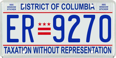 DC license plate ER9270