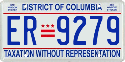 DC license plate ER9279