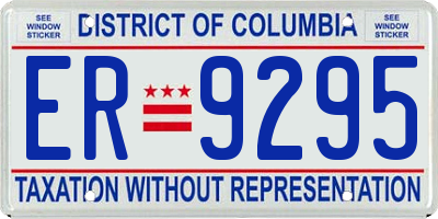 DC license plate ER9295