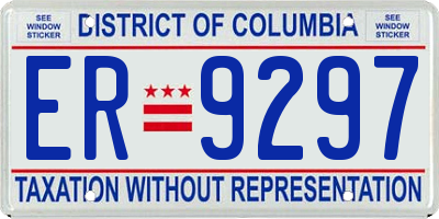 DC license plate ER9297