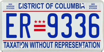 DC license plate ER9336