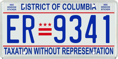 DC license plate ER9341
