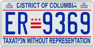 DC license plate ER9369