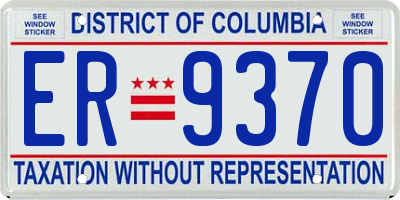 DC license plate ER9370