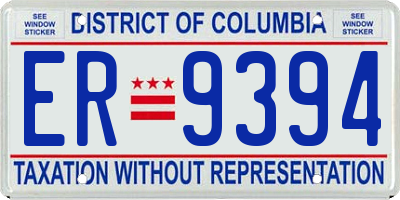 DC license plate ER9394