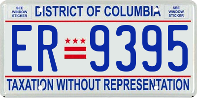 DC license plate ER9395