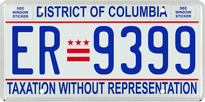 DC license plate ER9399