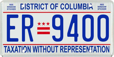 DC license plate ER9400
