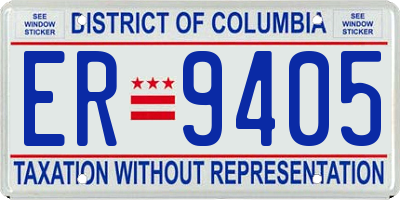 DC license plate ER9405
