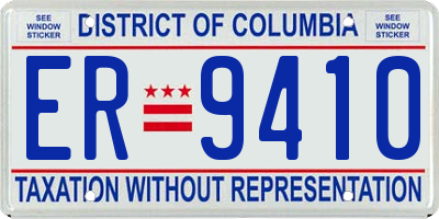 DC license plate ER9410