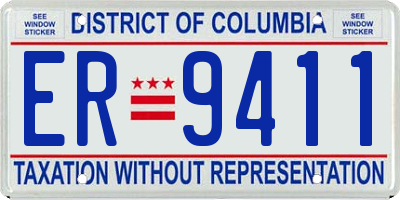 DC license plate ER9411
