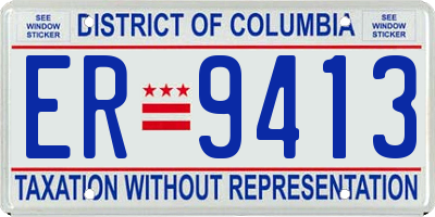 DC license plate ER9413