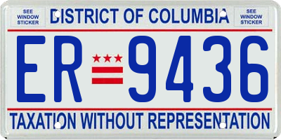 DC license plate ER9436