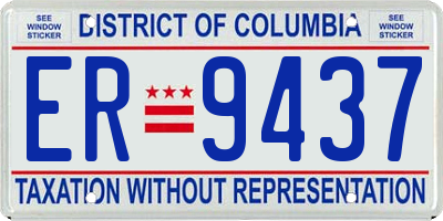 DC license plate ER9437