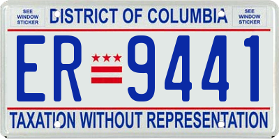 DC license plate ER9441