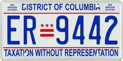 DC license plate ER9442