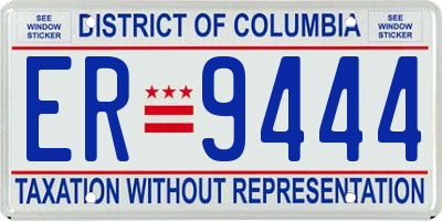 DC license plate ER9444