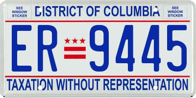 DC license plate ER9445