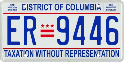 DC license plate ER9446
