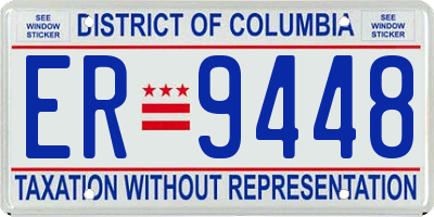 DC license plate ER9448