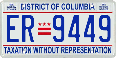 DC license plate ER9449