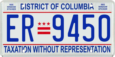 DC license plate ER9450
