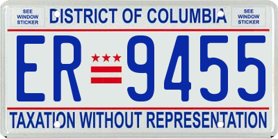 DC license plate ER9455
