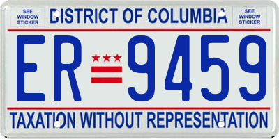 DC license plate ER9459