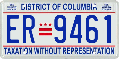 DC license plate ER9461