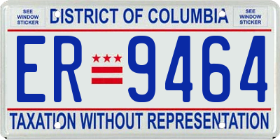 DC license plate ER9464