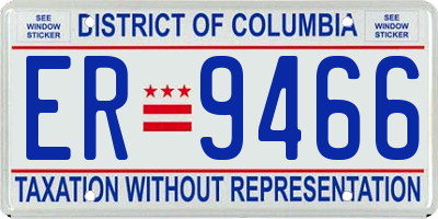 DC license plate ER9466