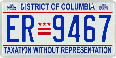 DC license plate ER9467
