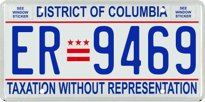 DC license plate ER9469